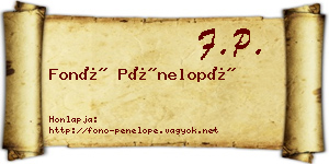 Fonó Pénelopé névjegykártya